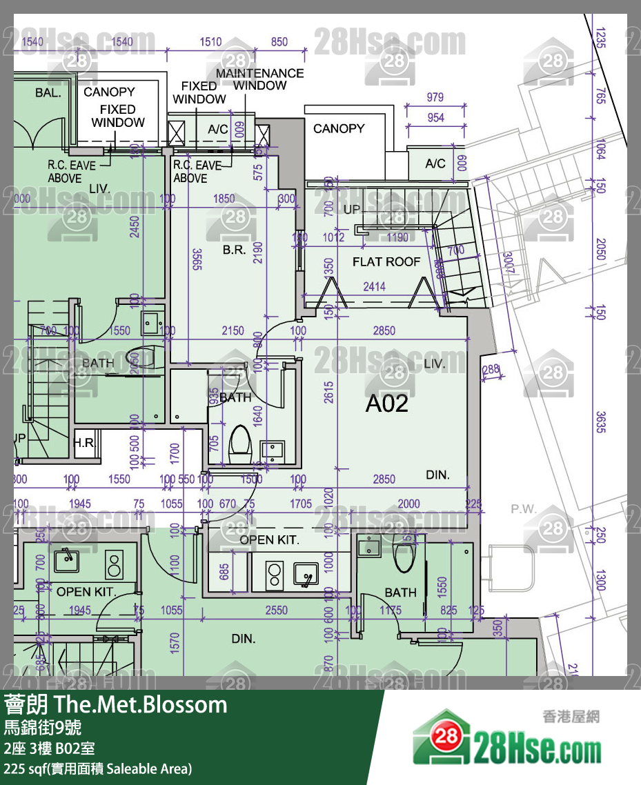 薈朗 2座 3樓 B02室 平面圖