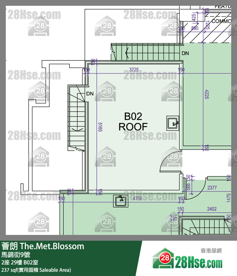 薈朗 2座29樓 B02室 平面圖
