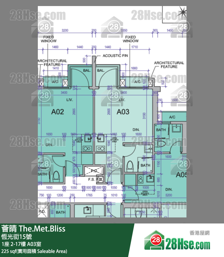 薈晴 1座 3樓 A03室 平面圖