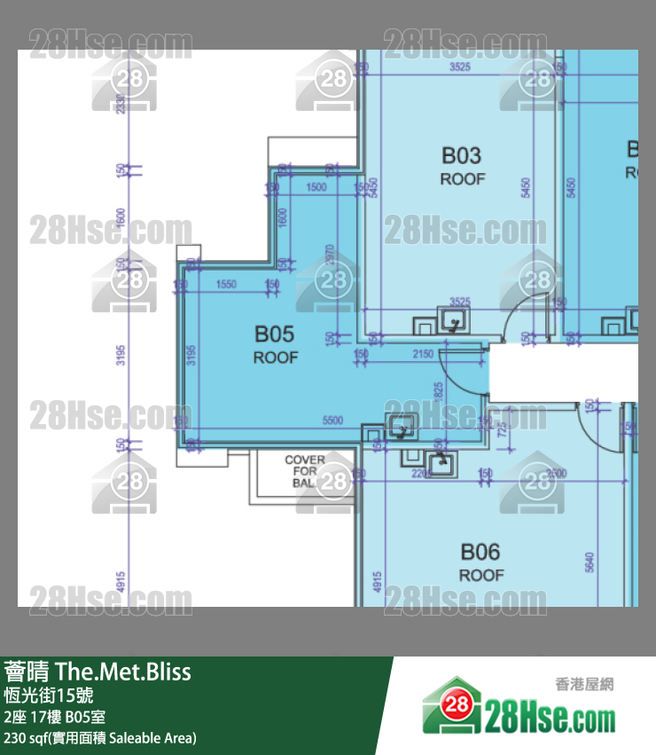 荟晴 2座17楼 B05室 平面图