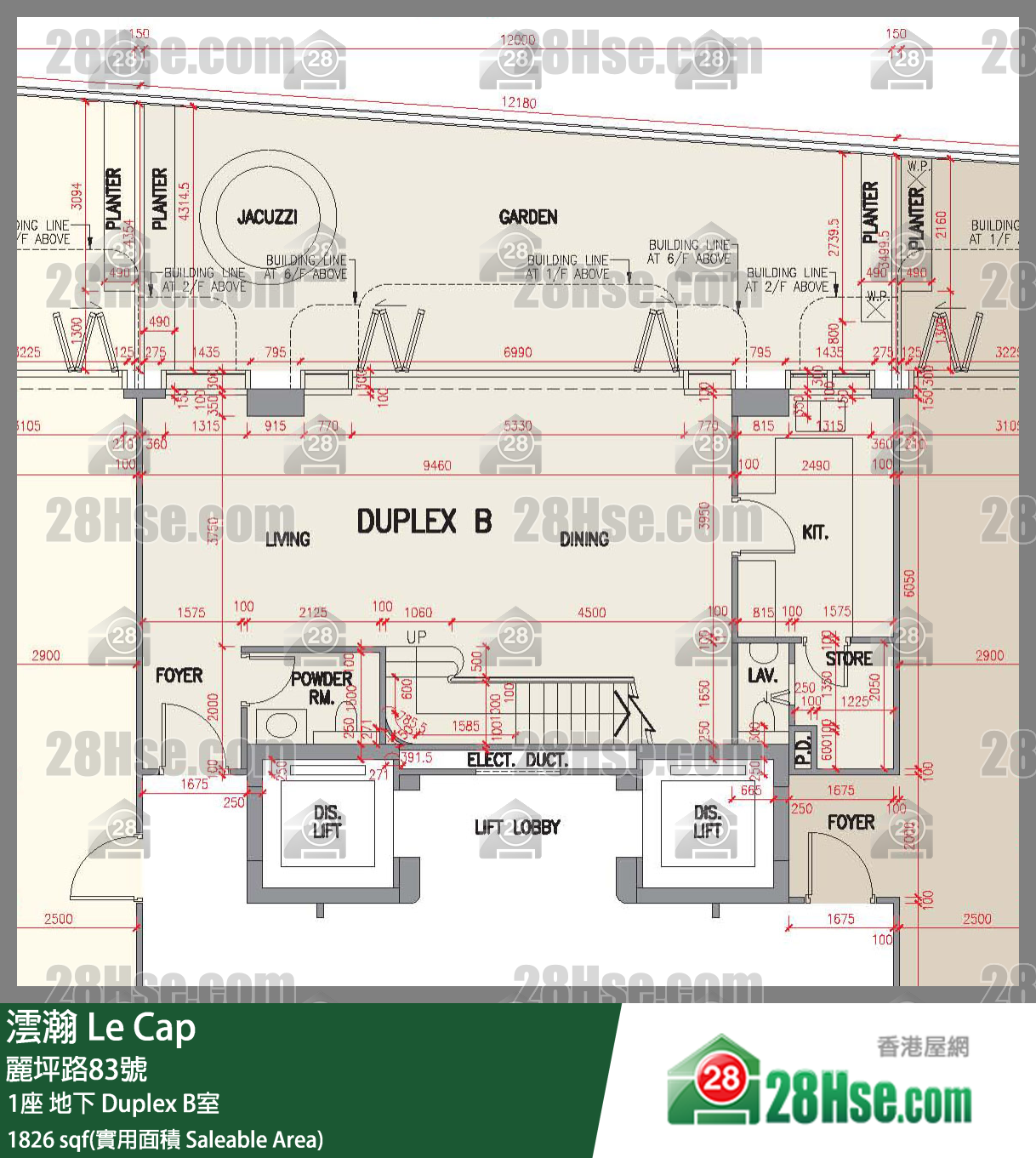 澐瀚 单位平面图(由 28Hse 提供)