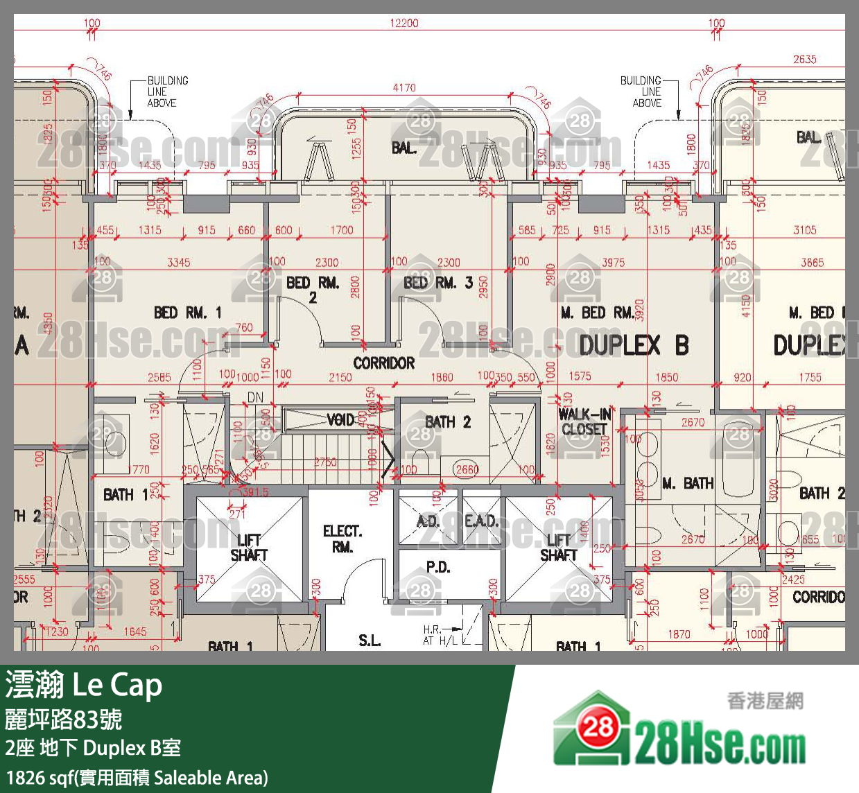 澐瀚 大厦 2座 Duplex B室 平面图