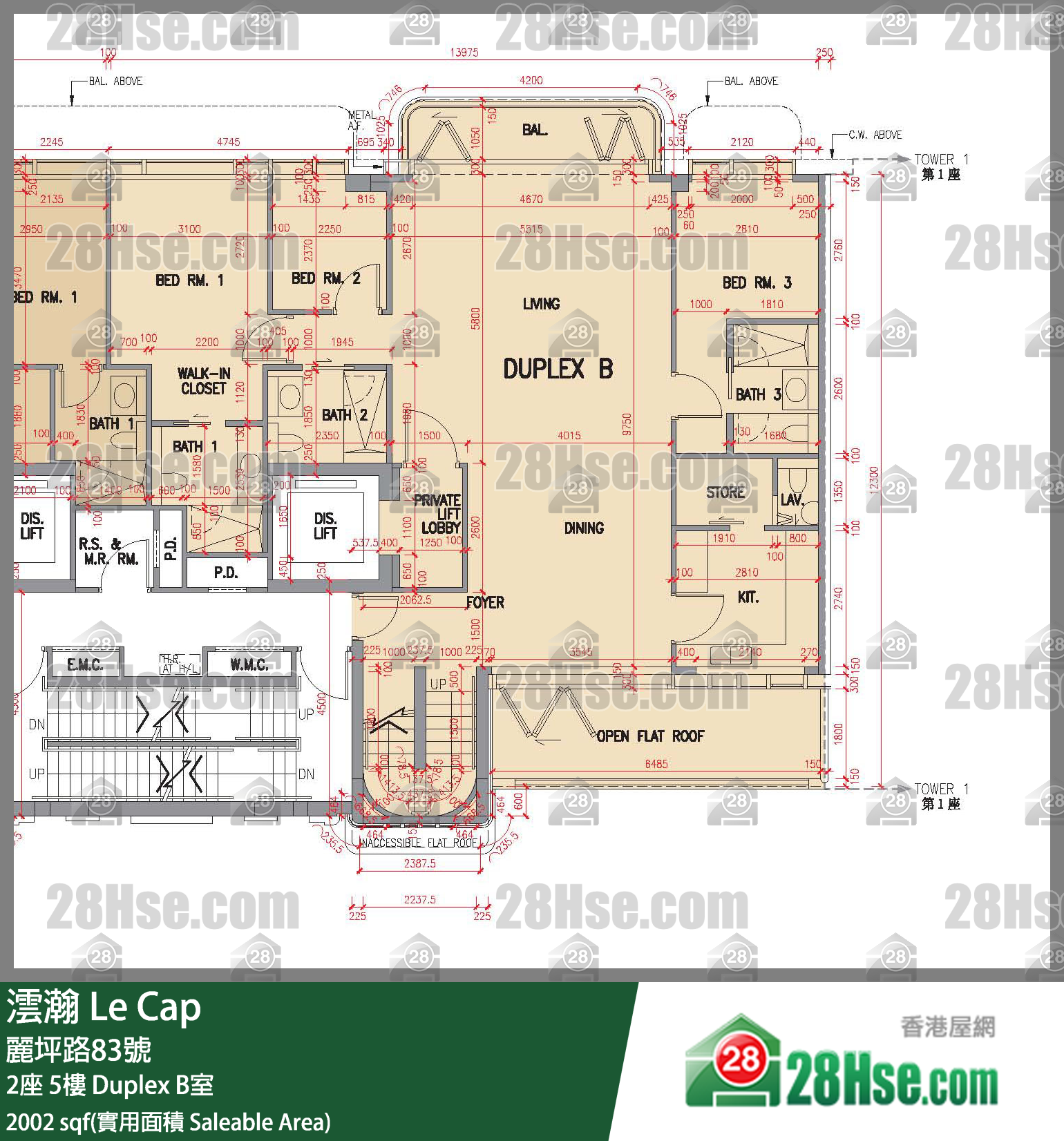 澐瀚 大厦2座5楼 Duplex B室 平面图