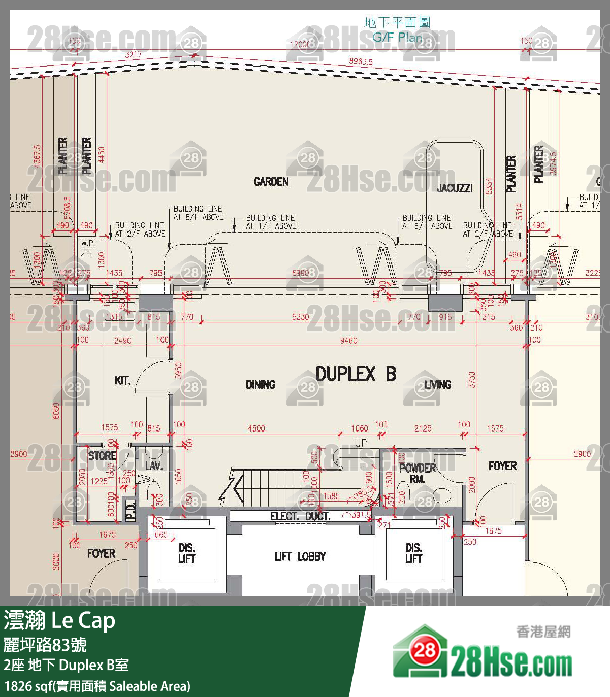 澐瀚 大厦 2座 Duplex B室 平面图