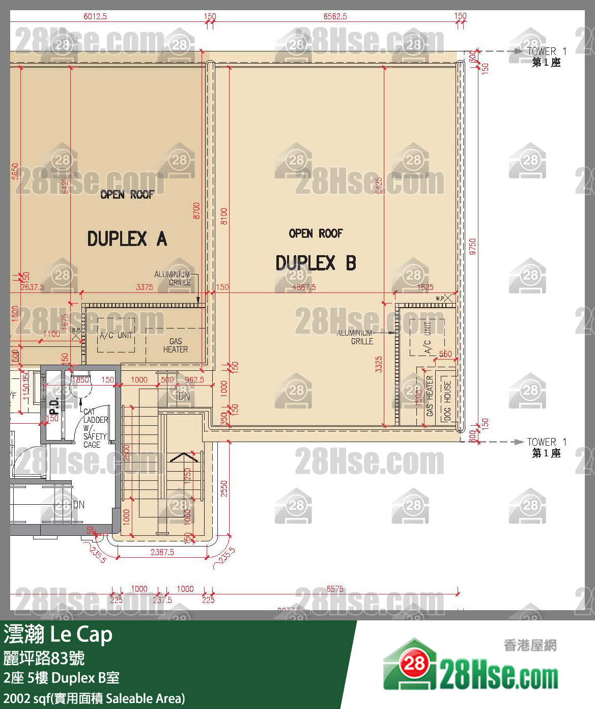 澐瀚 大厦2座5楼 Duplex B室 平面图