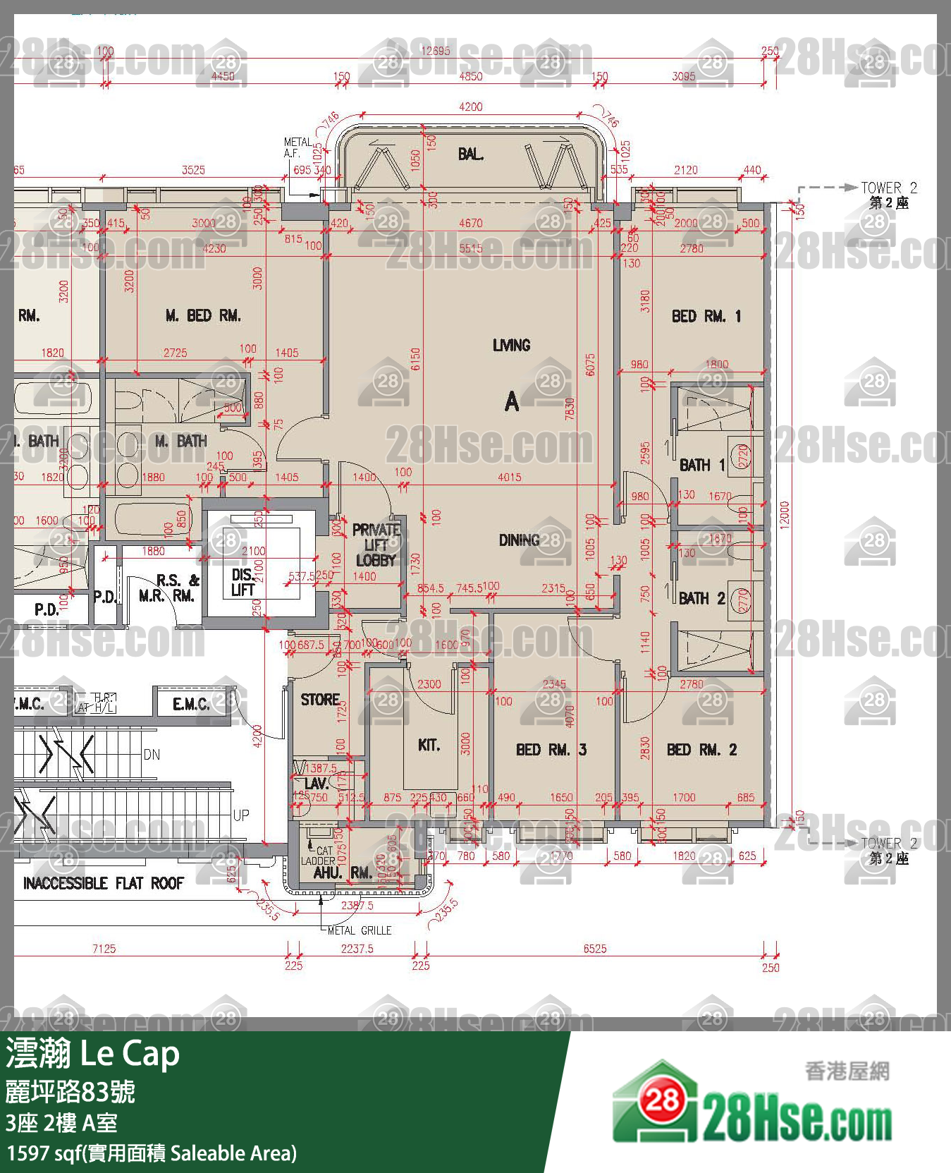 澐瀚 单位平面图(由 28Hse 提供)