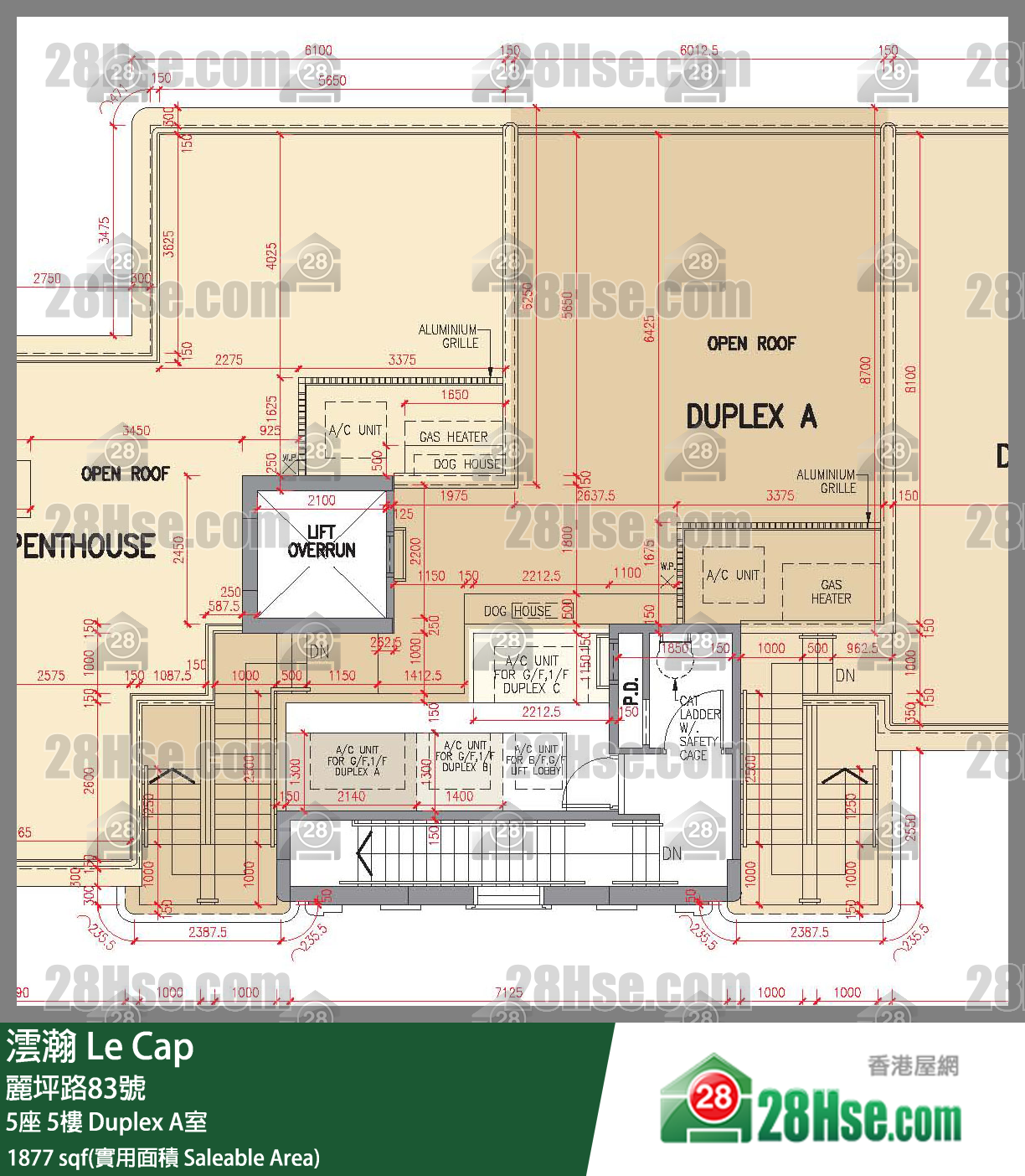 澐瀚 大廈5座5樓 Duplex A室 平面圖