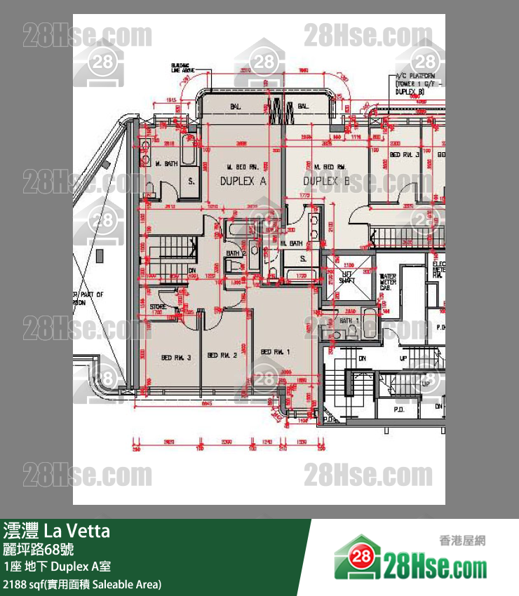澐灃 大廈1座地下 Duplex A室 平面圖