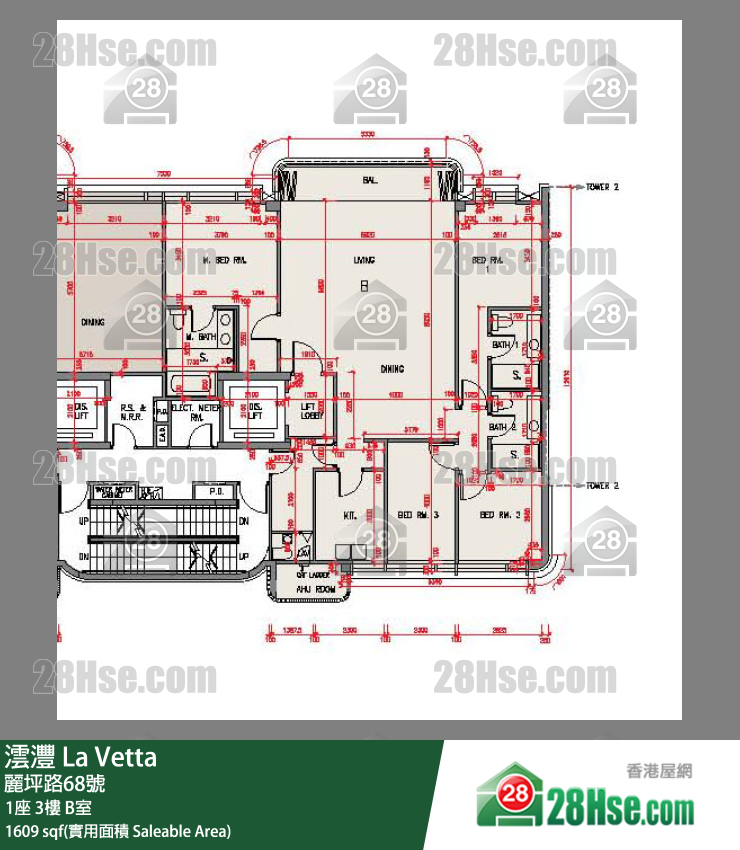 澐灃 大廈1座3樓 B室 平面圖