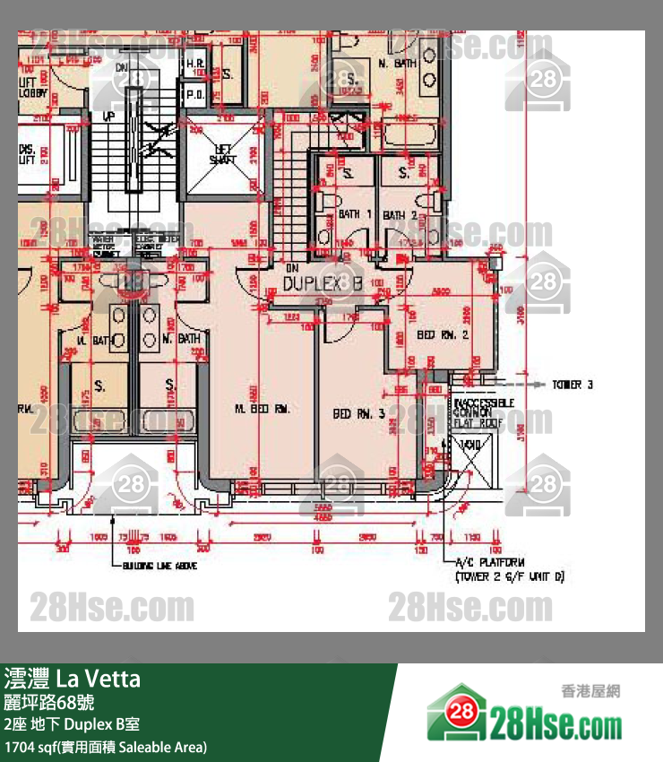 澐灃 大廈2座地下 Duplex B室 平面圖