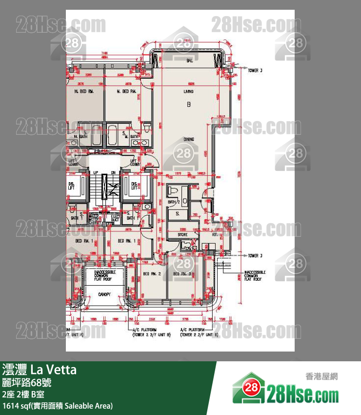 澐沣 大厦2座2楼 B室 平面图