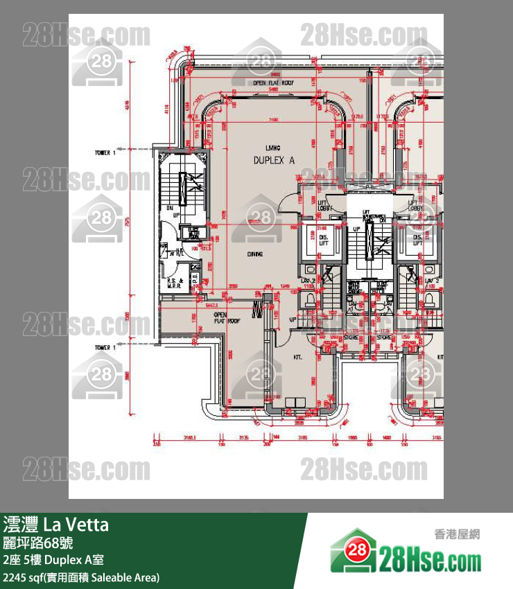 澐沣 大厦 2座 5楼 Duplex A室 平面图