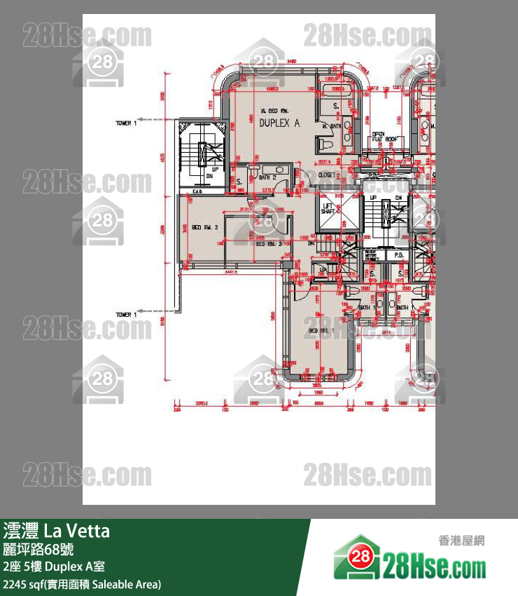 澐沣 大厦 2座 5楼 Duplex A室 平面图