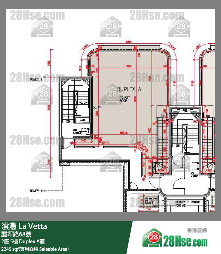澐沣 大厦 2座 5楼 Duplex A室 平面图