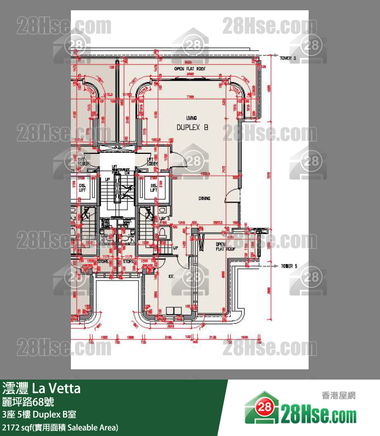 澐灃 大廈 3座 5樓 Duplex B室 平面圖