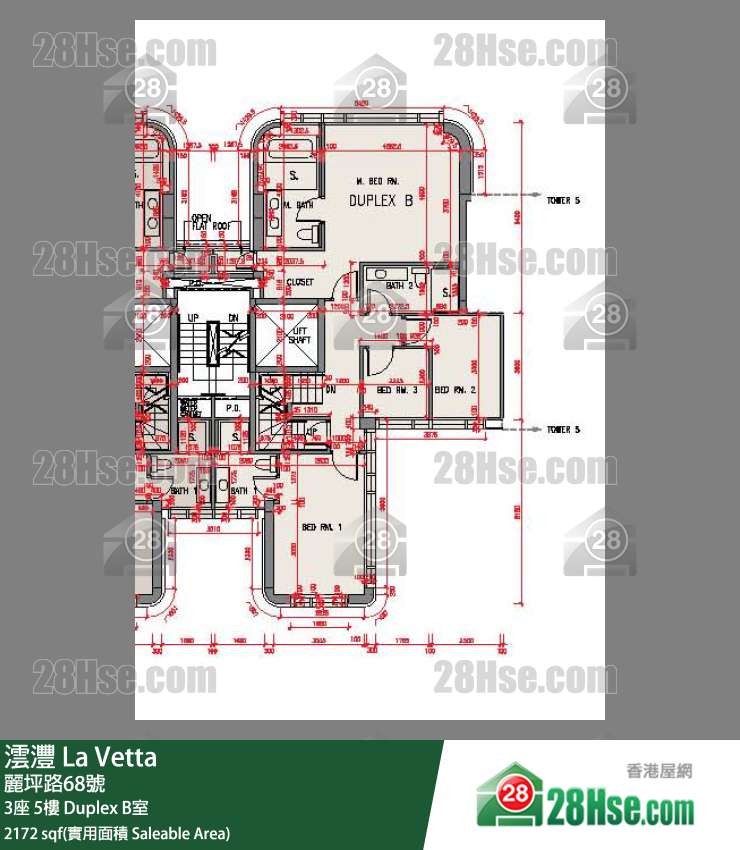 澐灃 大廈 3座 5樓 Duplex B室 平面圖