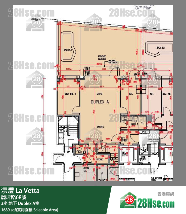 澐灃 大廈3座地下 Duplex A室 平面圖