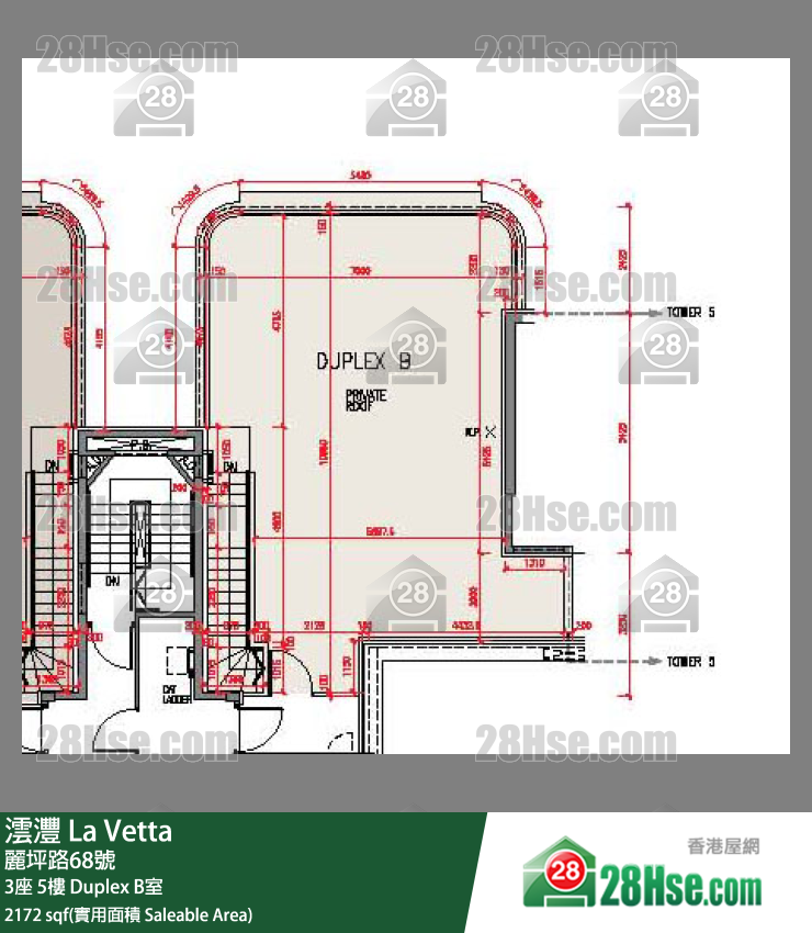 澐灃 大廈 3座 5樓 Duplex B室 平面圖