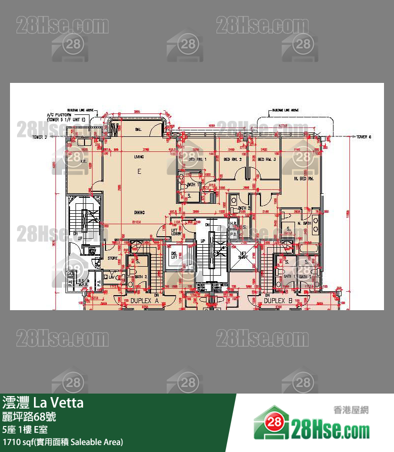 澐灃 大廈5座1樓 E室 平面圖