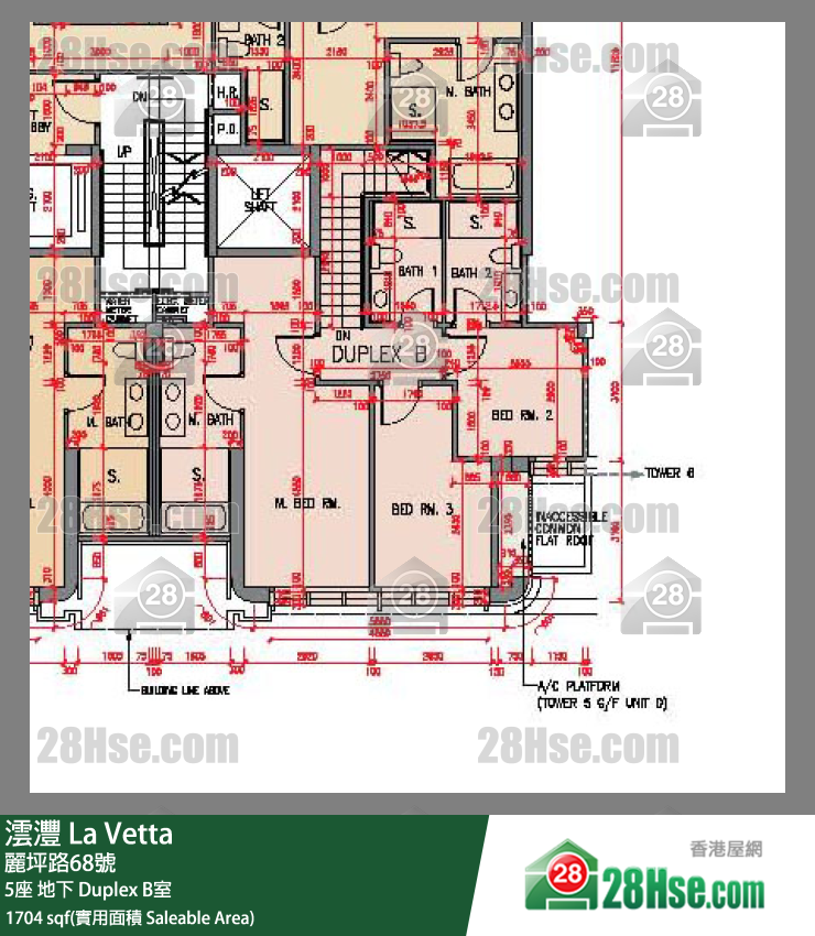 澐灃 大廈5座地下 Duplex B室 平面圖