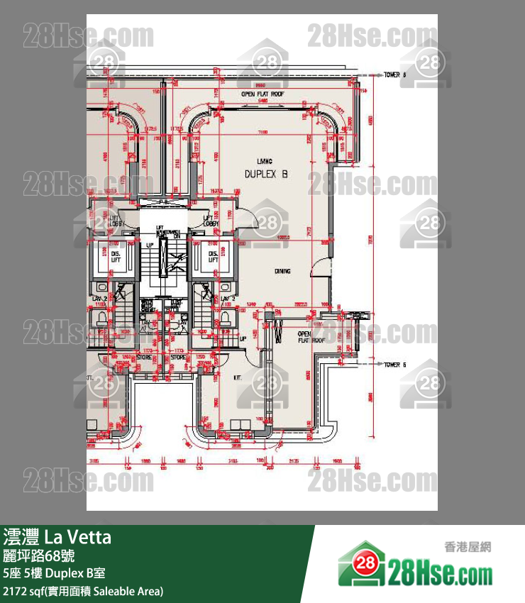 澐灃 大廈 5座 5樓 Duplex B室 平面圖
