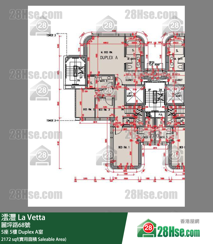 澐灃 大廈 5座 5樓 Duplex A室 平面圖