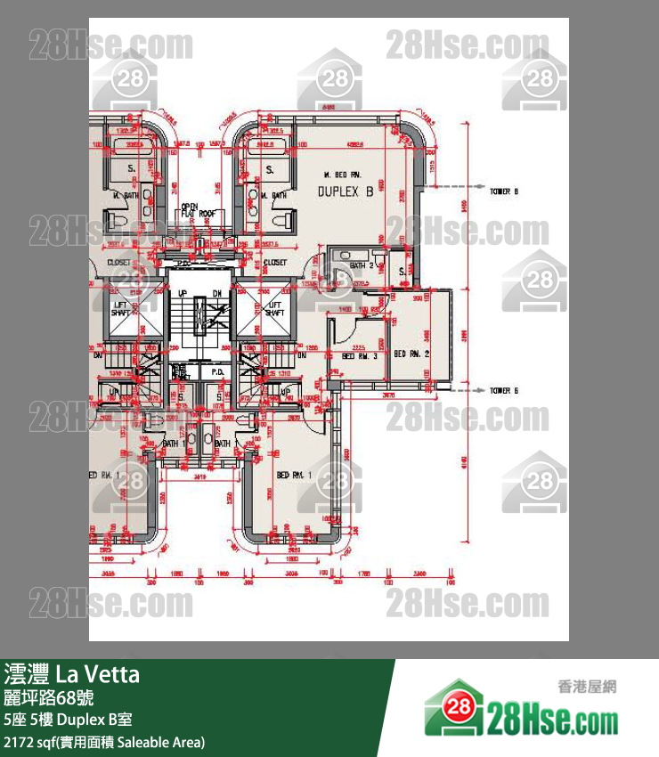 澐灃 大廈 5座 5樓 Duplex B室 平面圖