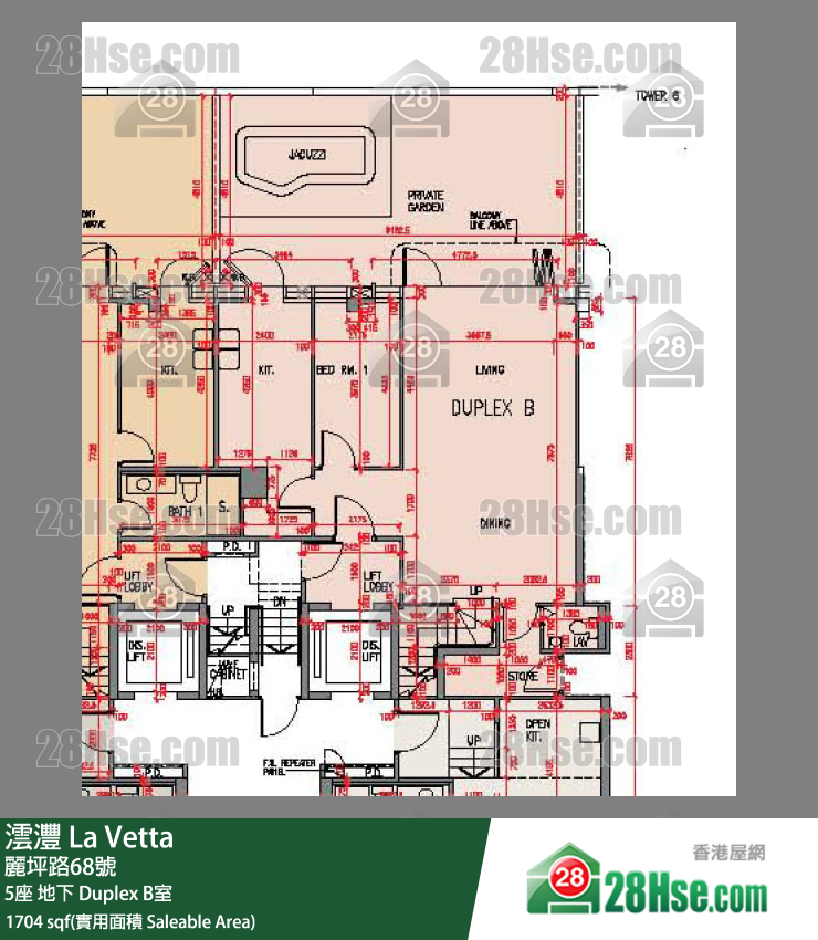 澐灃 大廈5座地下 Duplex B室 平面圖