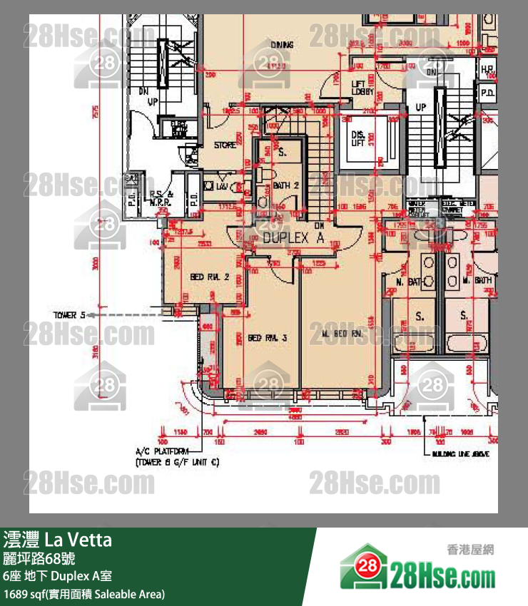 澐灃 大廈6座地下 Duplex A室 平面圖