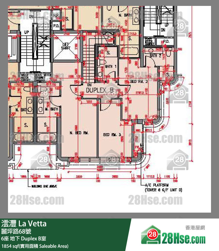 澐灃 大廈6座地下 Duplex B室 平面圖