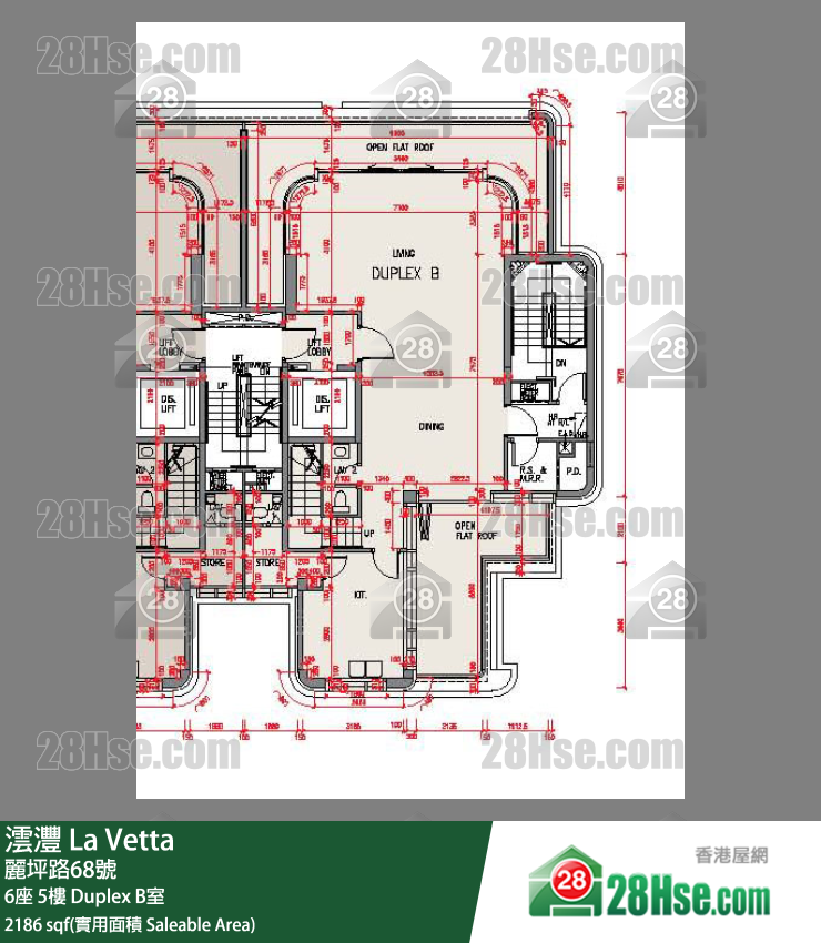 澐灃 大廈6座5樓 Duplex B室 平面圖