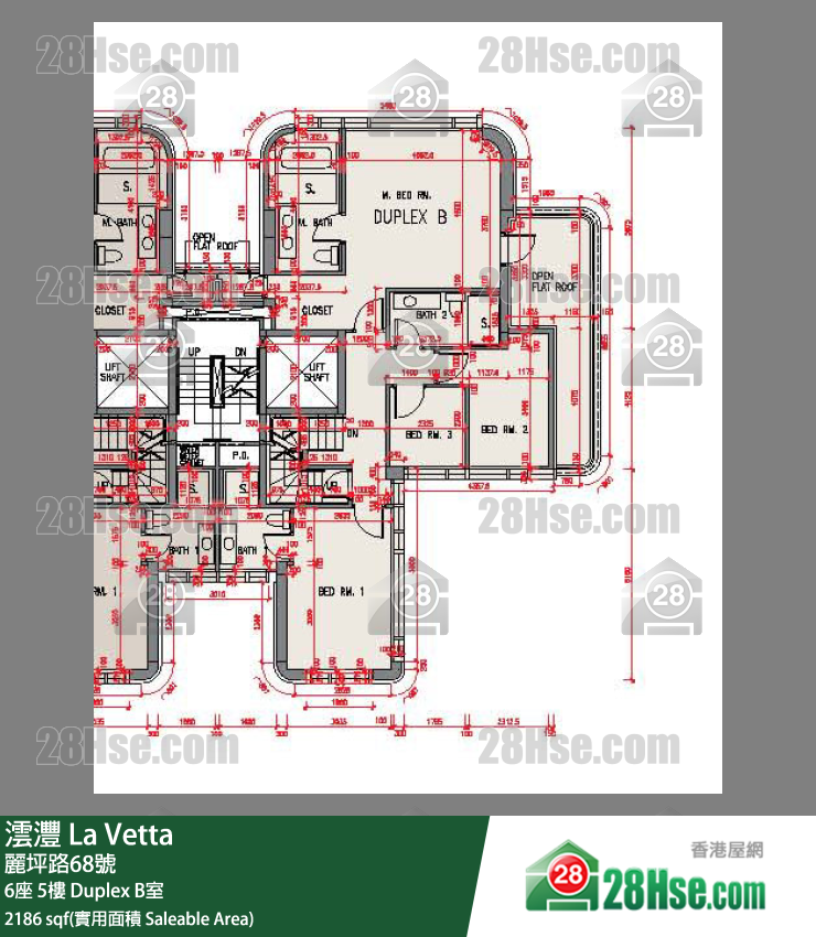 澐灃 大廈6座5樓 Duplex B室 平面圖