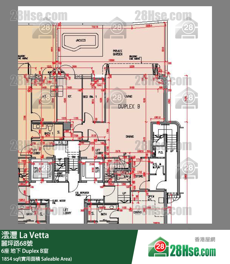 澐灃 大廈6座地下 Duplex B室 平面圖