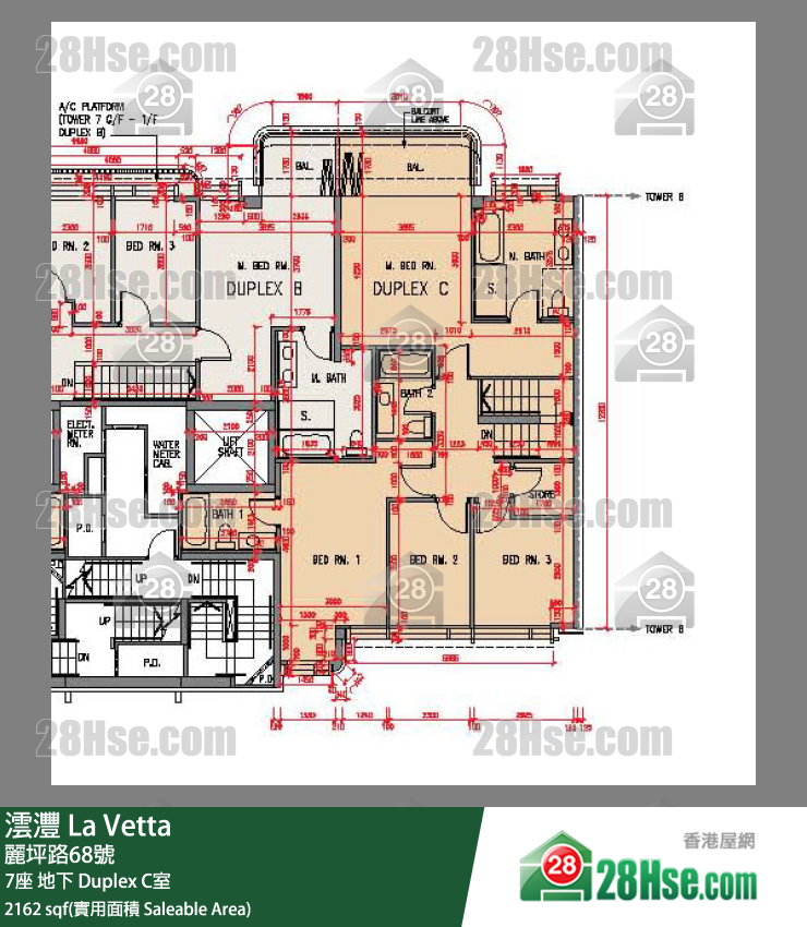 澐灃 大廈7座地下 Duplex C室 平面圖