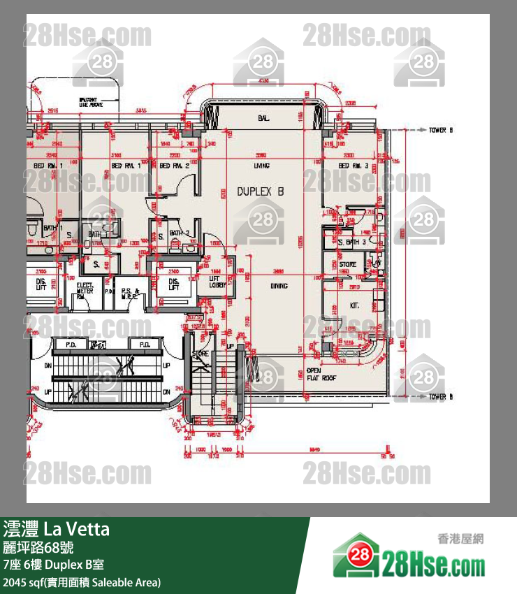 澐灃 大廈7座6樓 Duplex B室 平面圖