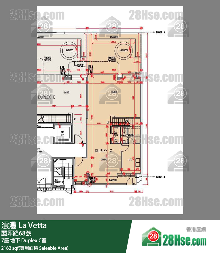 澐灃 大廈7座地下 Duplex C室 平面圖