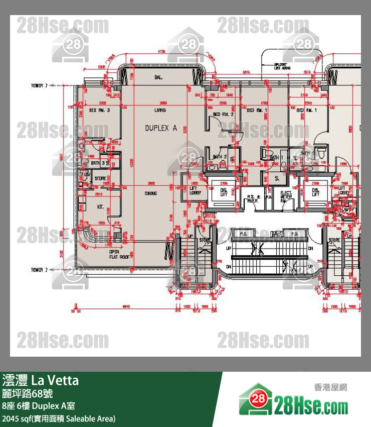 澐灃 大廈8座6樓 Duplex A室 平面圖