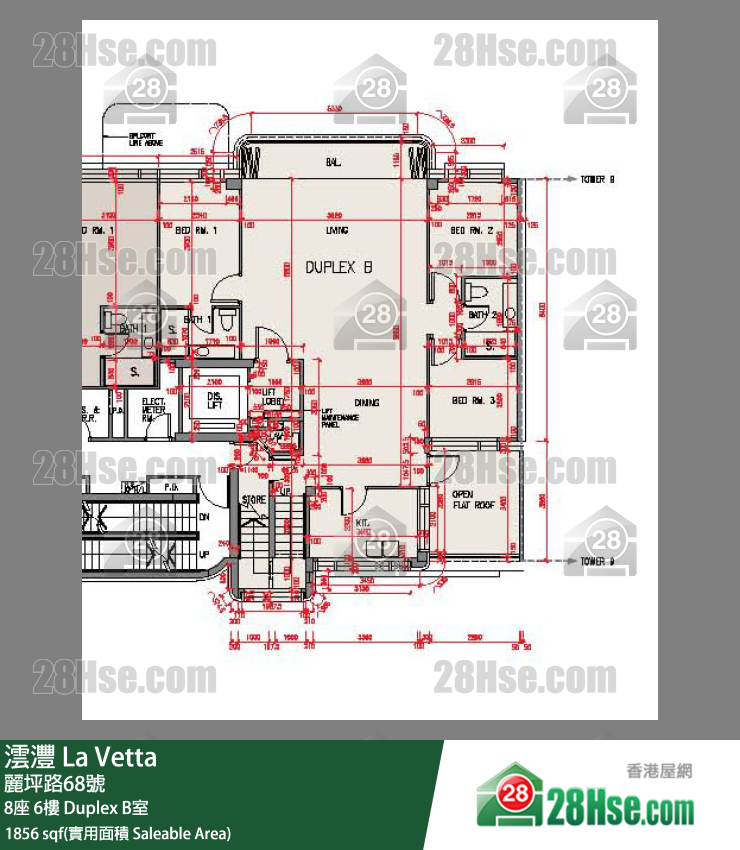 澐灃 大廈8座6樓 Duplex B室 平面圖