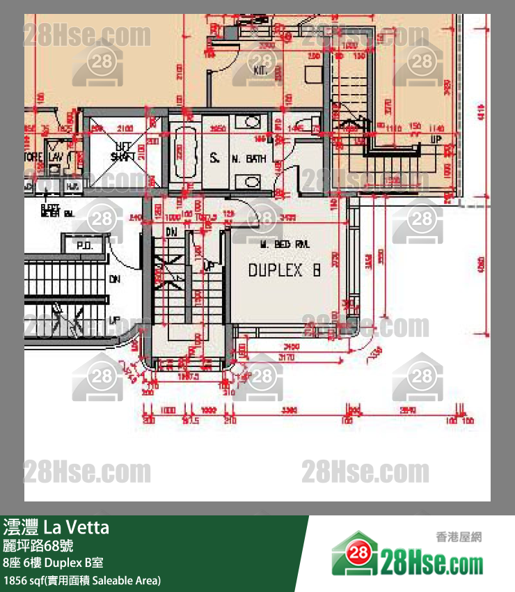 澐灃 大廈8座6樓 Duplex B室 平面圖