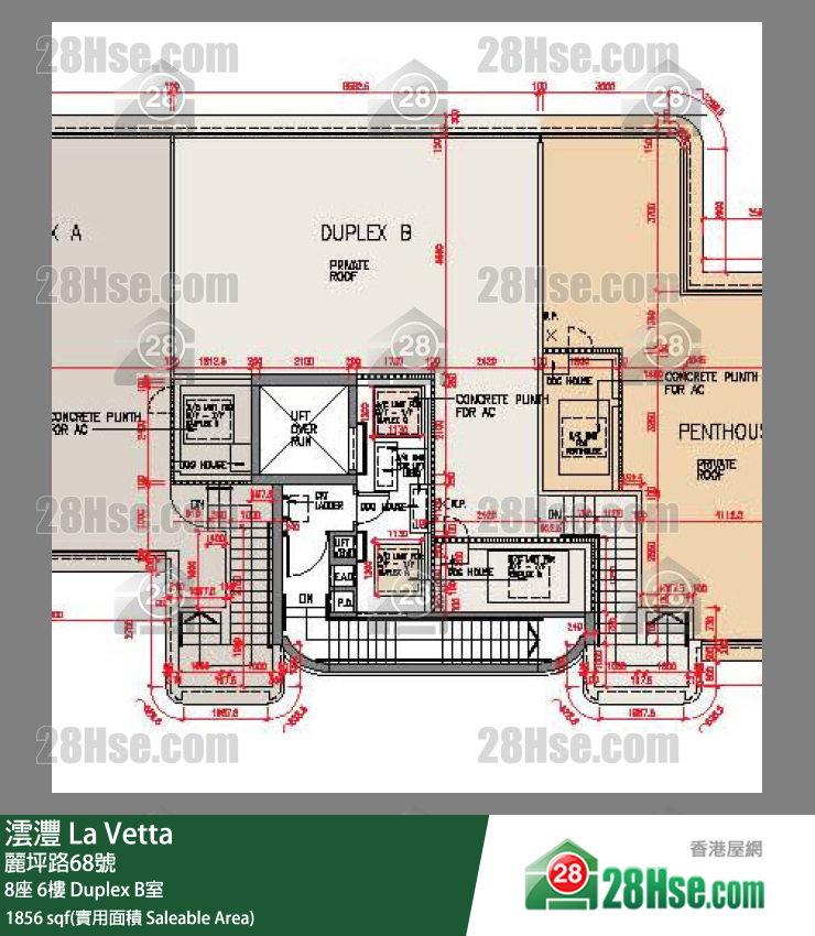 澐灃 大廈8座6樓 Duplex B室 平面圖