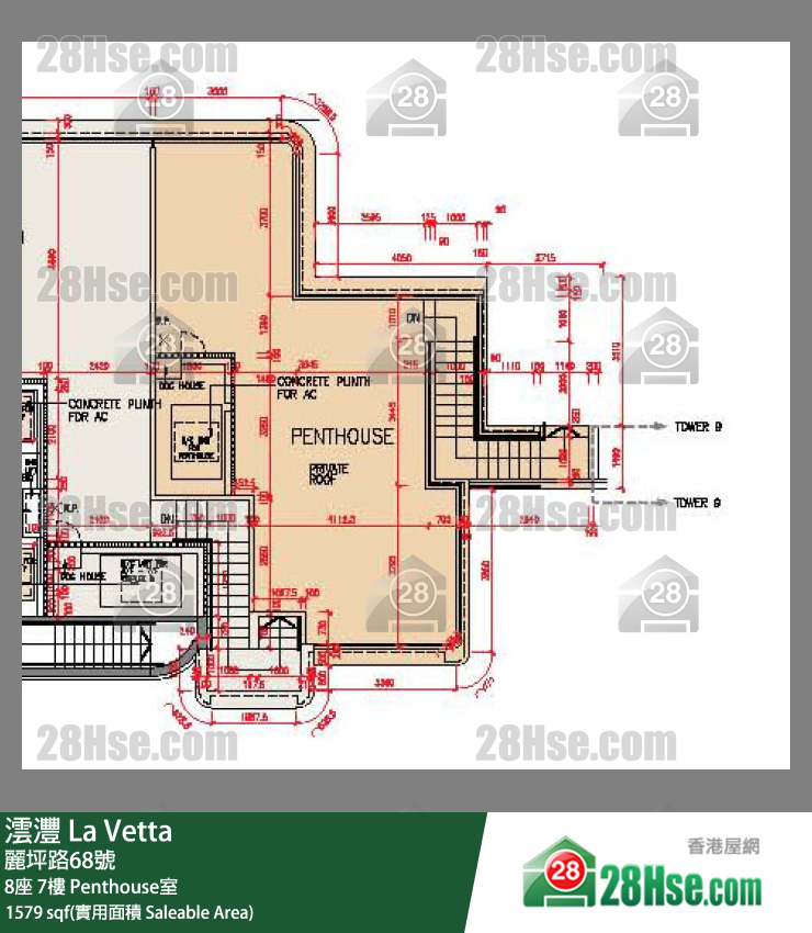 澐灃 大廈8座7樓 Penthouse室 平面圖