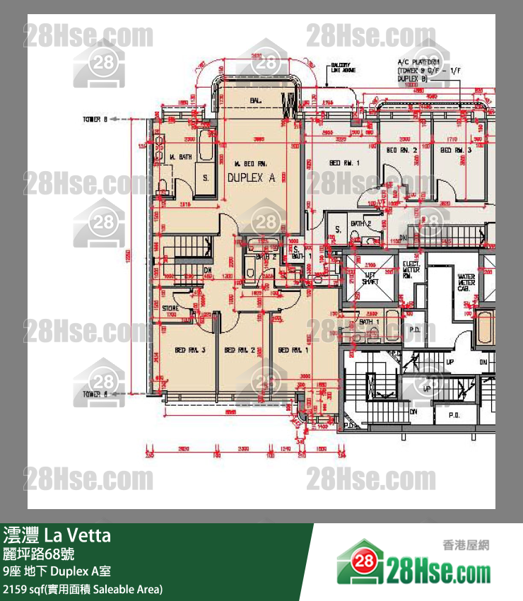 澐灃 大廈9座地下 Duplex A室 平面圖