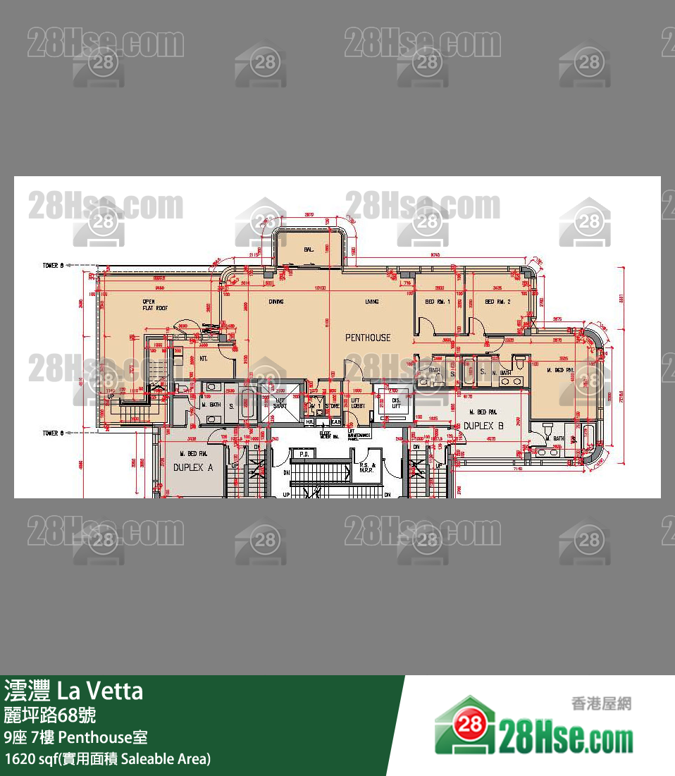 澐灃 大廈9座7樓 Penthouse室 平面圖