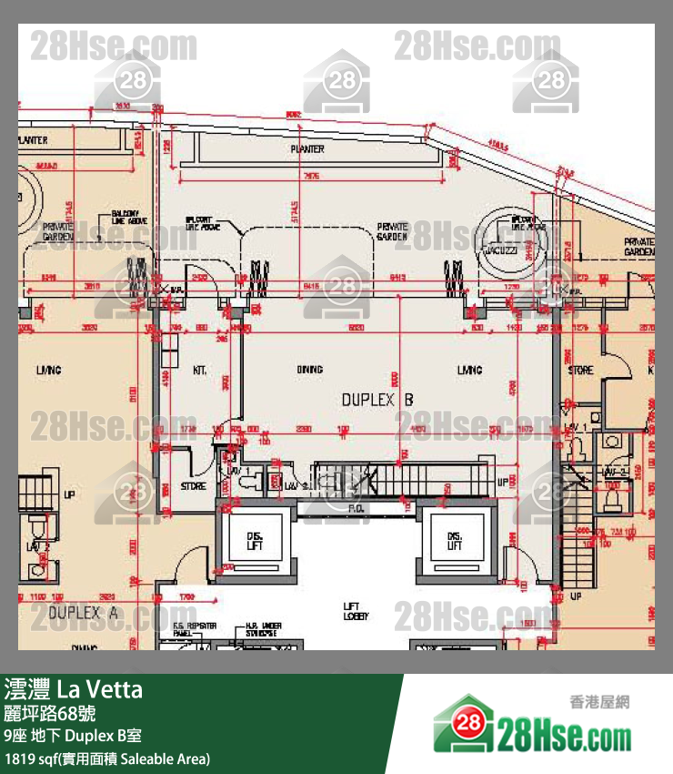 澐灃 大廈9座地下 Duplex B室 平面圖