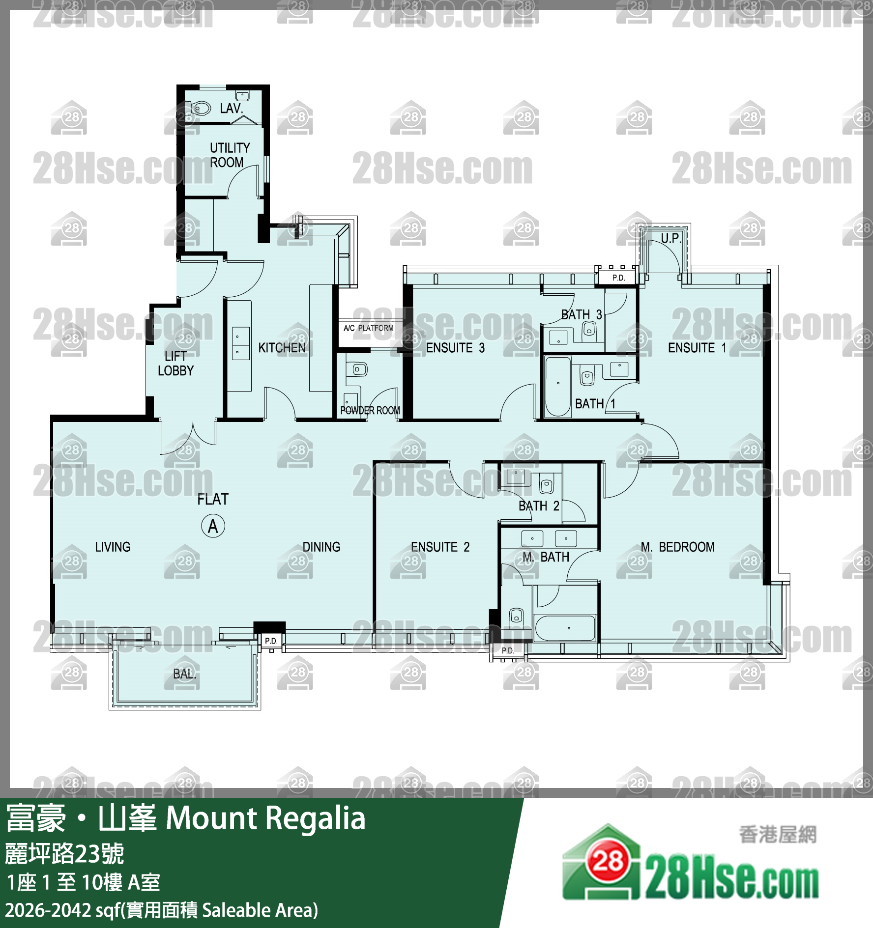 富豪山峯 大廈1座9樓 A室 平面圖