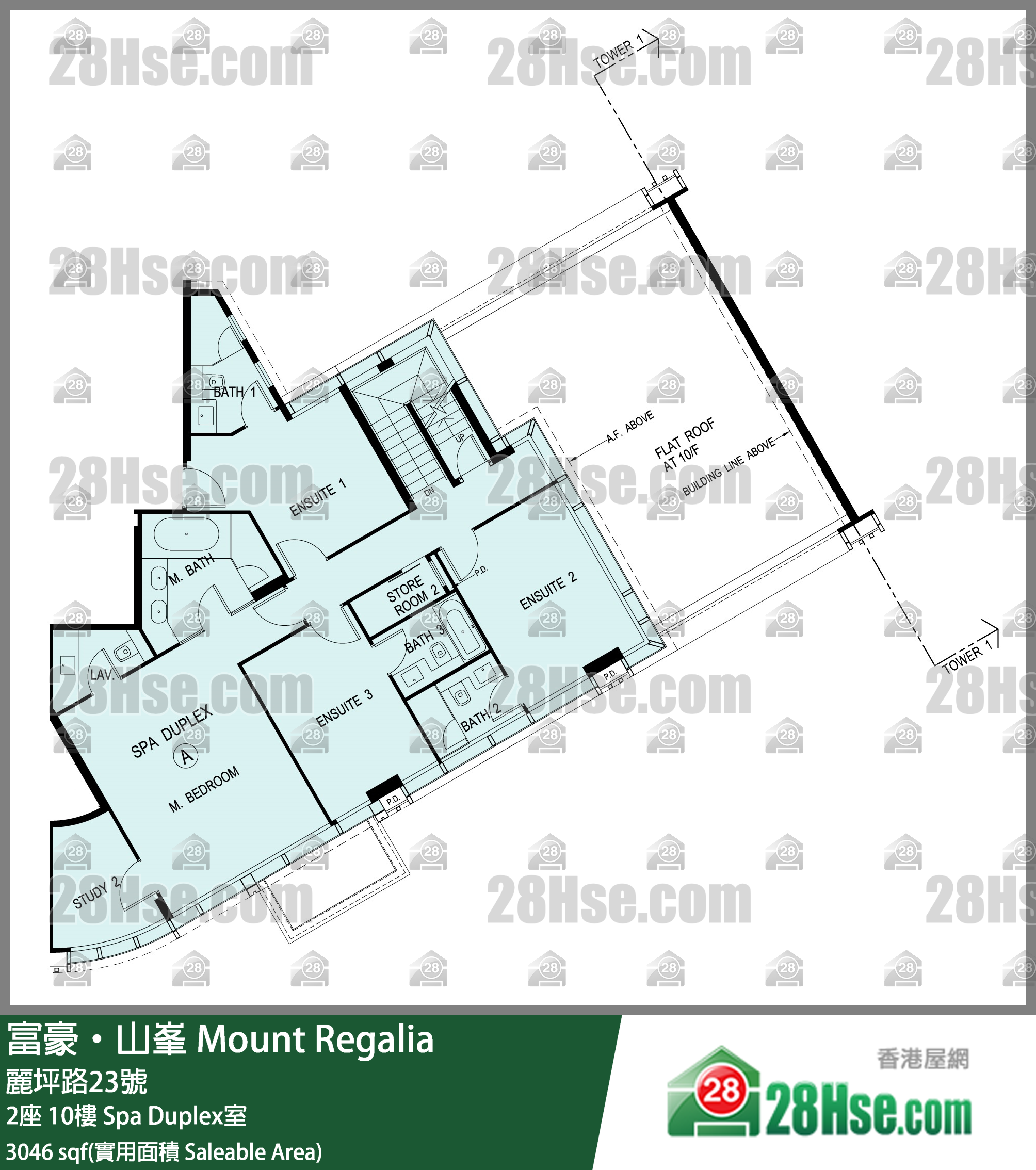富豪山峯 大廈2座10樓 Spa Duplex室 平面圖
