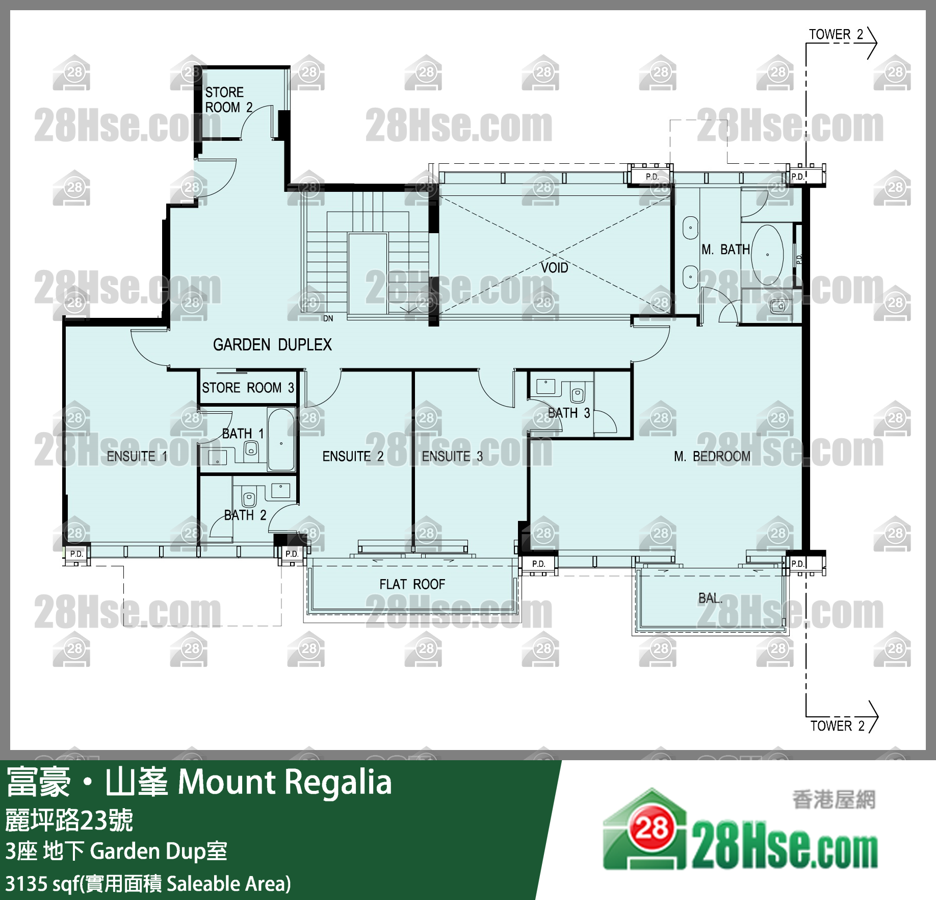 富豪山峯 大廈3座地下 Garden Dup室 平面圖