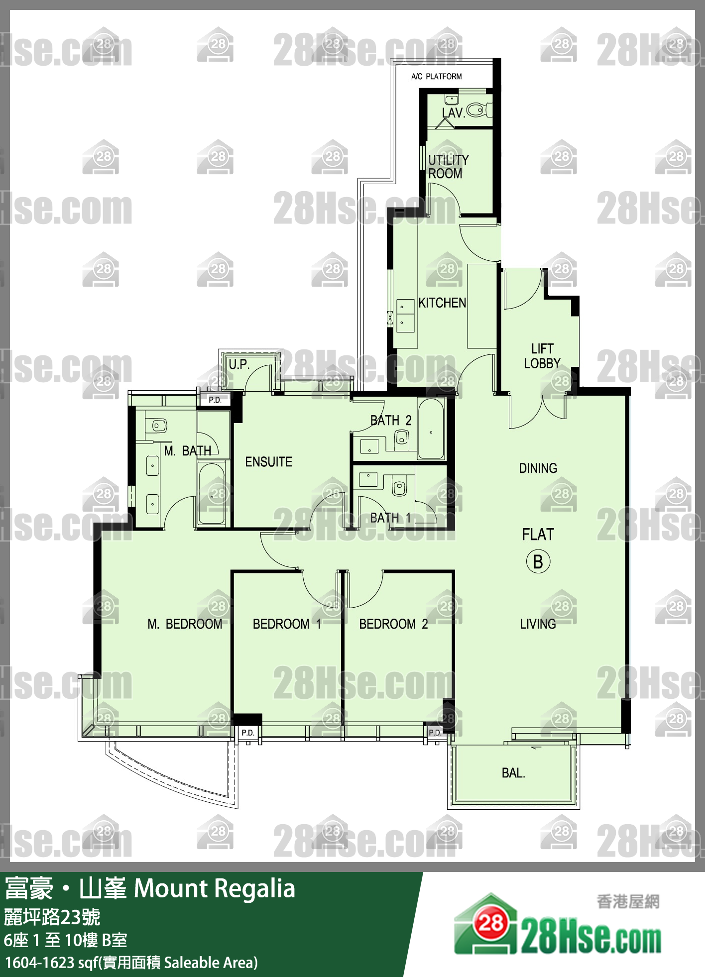富豪山峯 大廈6座10樓 B室 平面圖