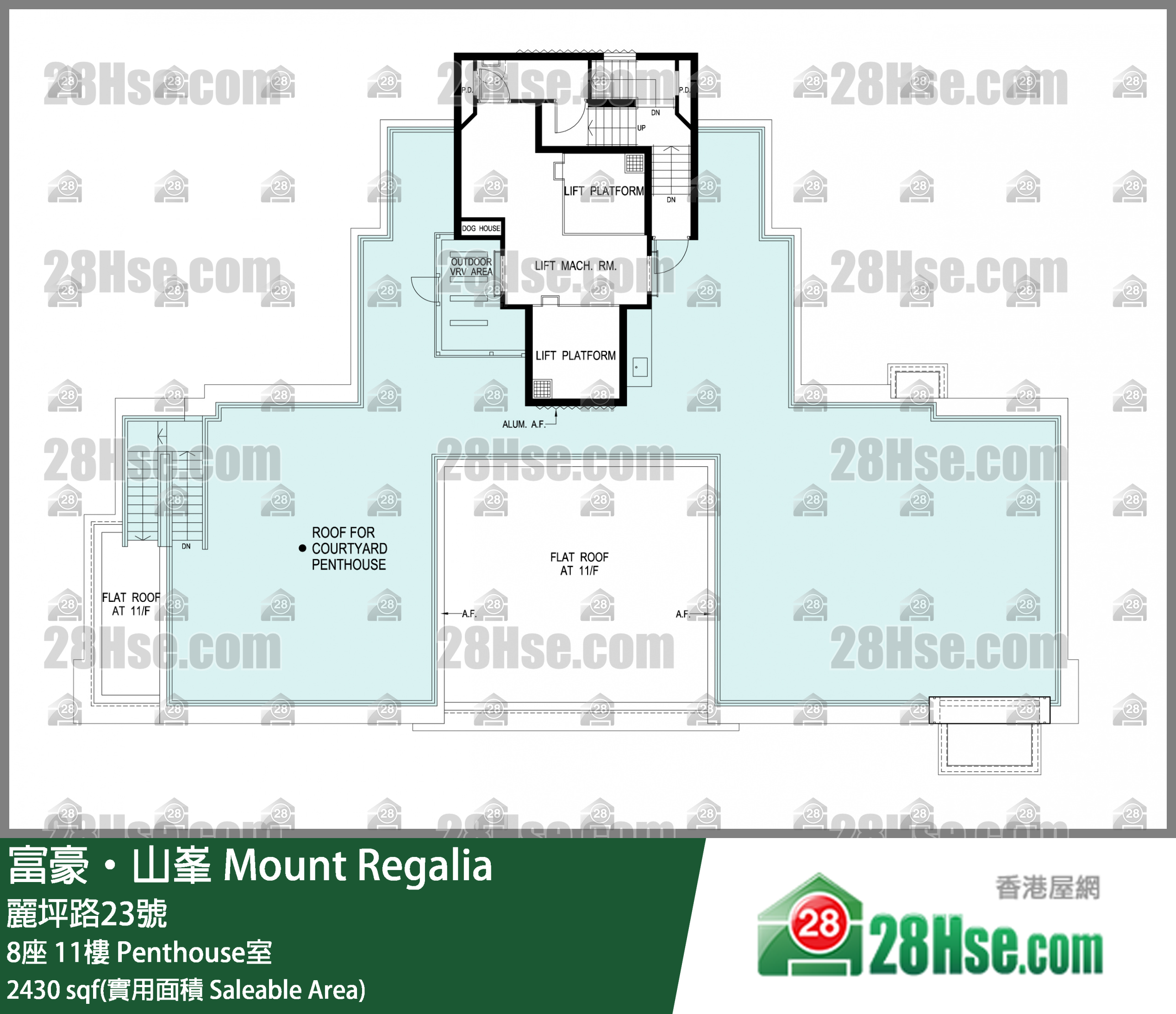 富豪山峯 大廈8座11樓 Penthouse室 平面圖