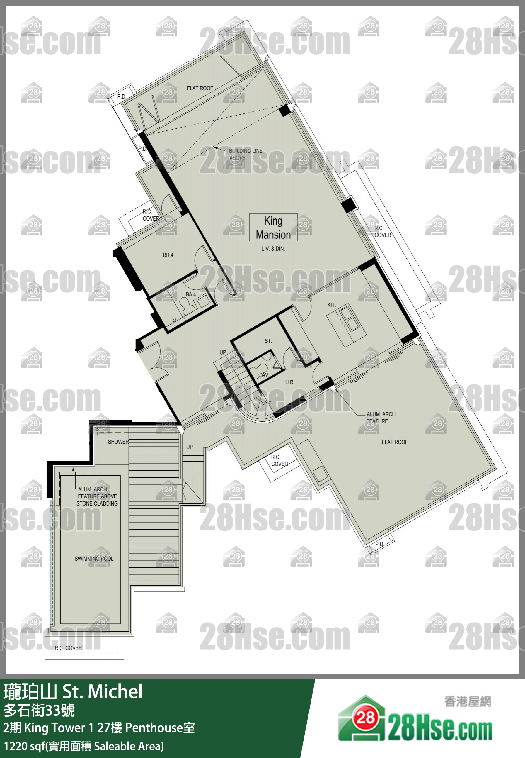 瓏珀山 2期King Tower 127樓 Penthouse室 平面圖